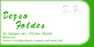 dezso foldes business card
