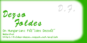 dezso foldes business card